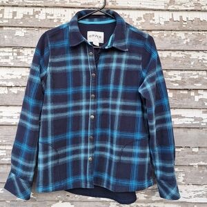 ORVIS fleece lined flannel shirt shacket size medium
